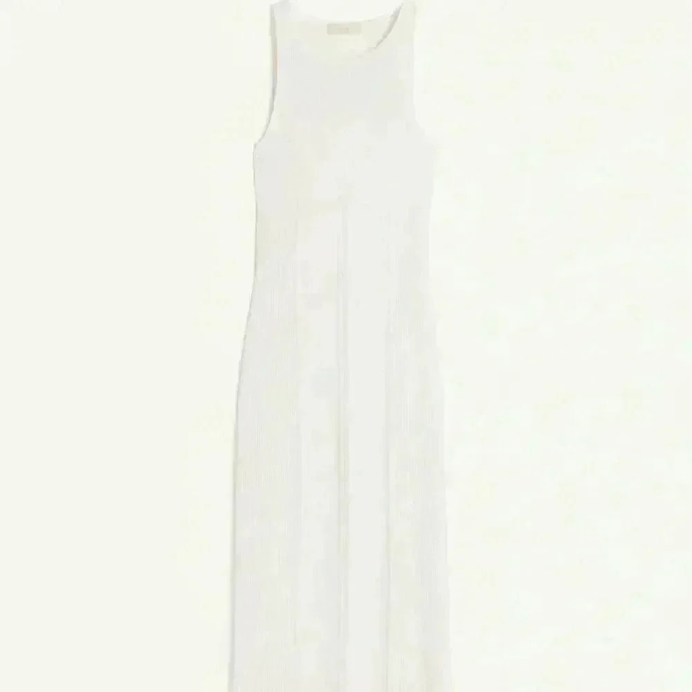 NWT H&M SS collection open back rib knitted dress in cream color - Picture 7 of 8
